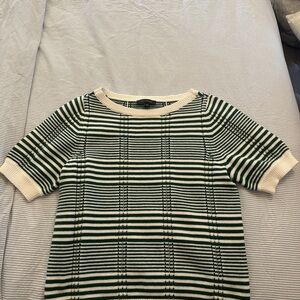 Ann Taylor Hunter Green striped sweater
